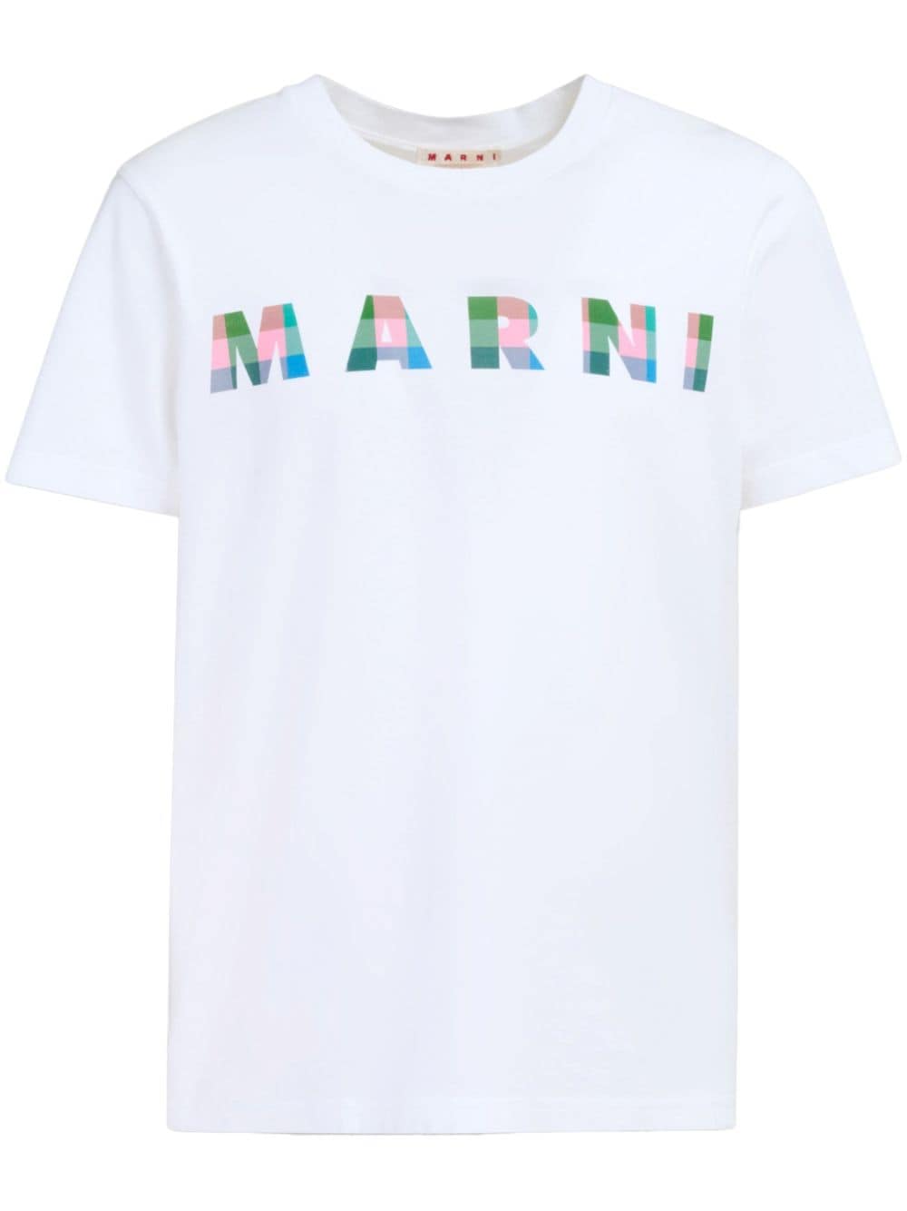 Marni T-Shirt mit Vichy-Logo - Weiß von Marni