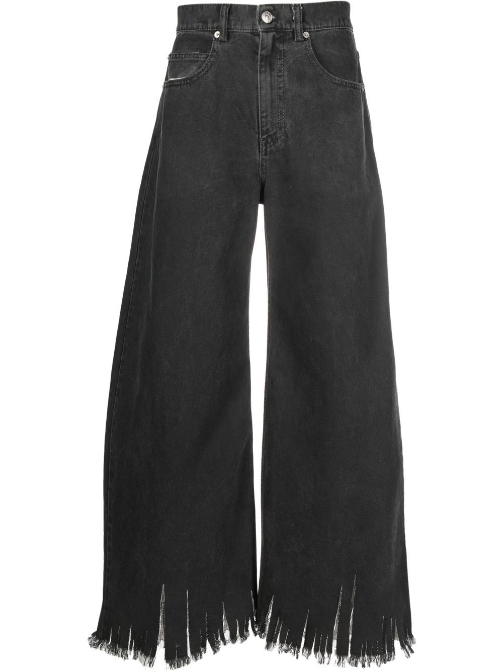 Marni Wide-Leg-Jeans mit Fransen - Grau von Marni