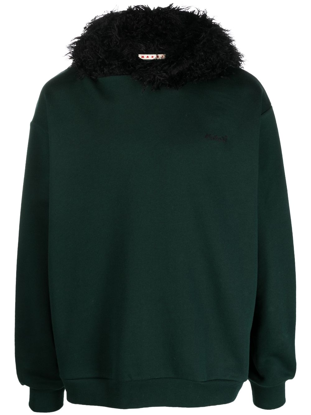 Marni Sweatshirt mit Faux Fur - Grün von Marni