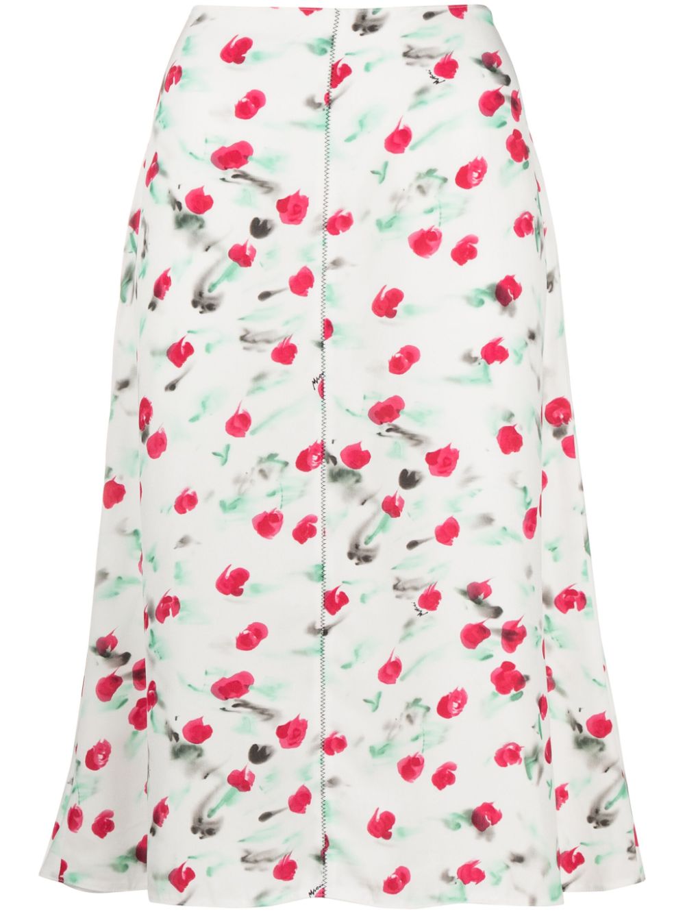 Marni Midirock mit Blumen-Print - Weiß von Marni