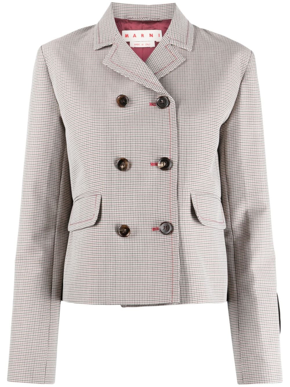 Marni Blazer mit Hahnentrittmuster - Nude von Marni