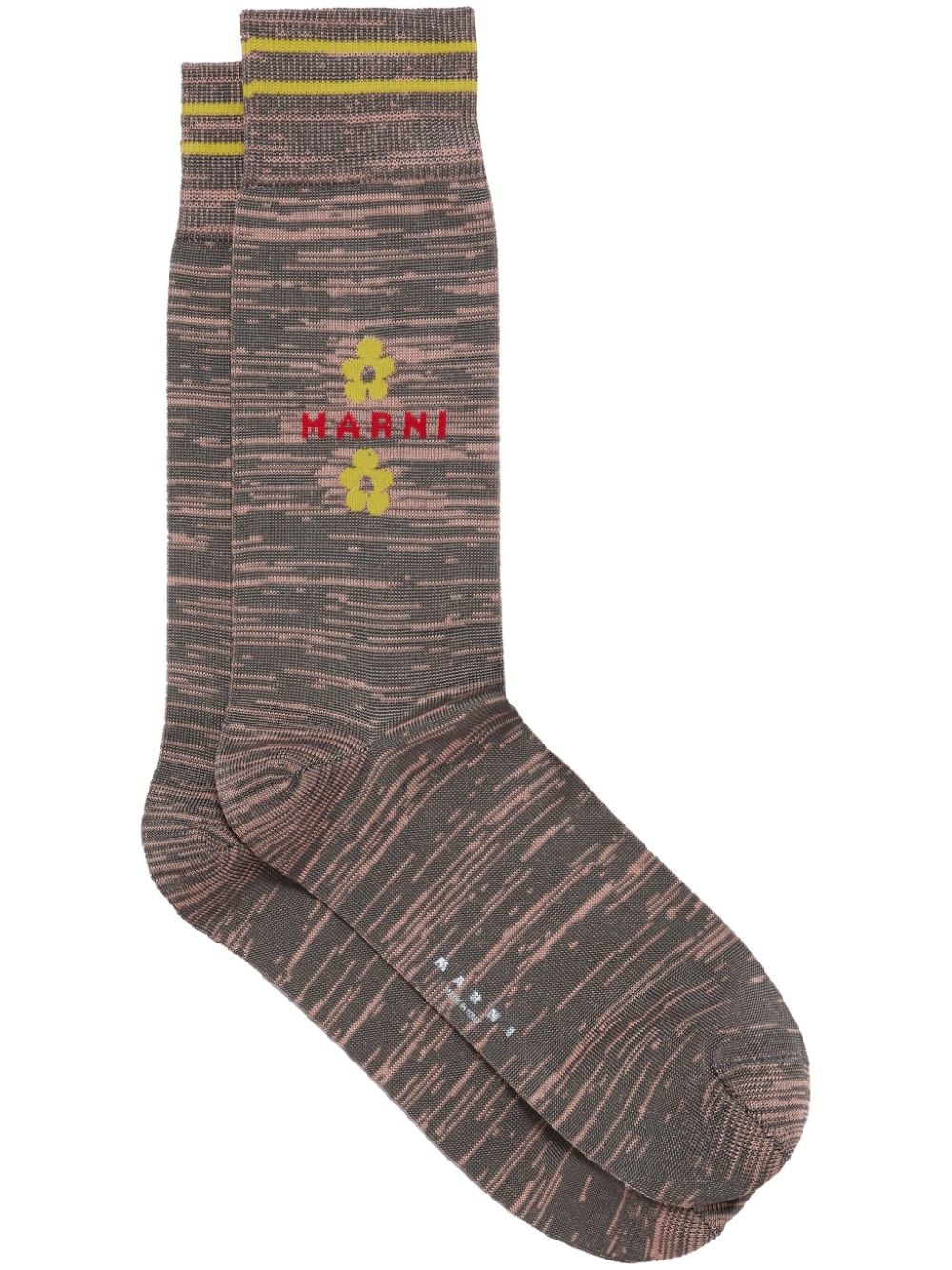 Marni Intarsien-Socken mit Streifendetail - Nude von Marni