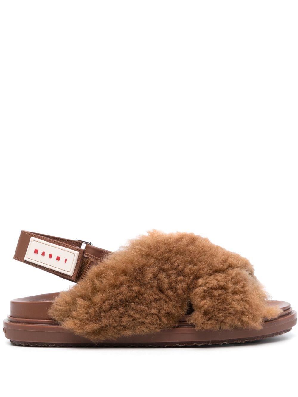 Marni Fussbett Sandalen mit Shearling - Braun von Marni