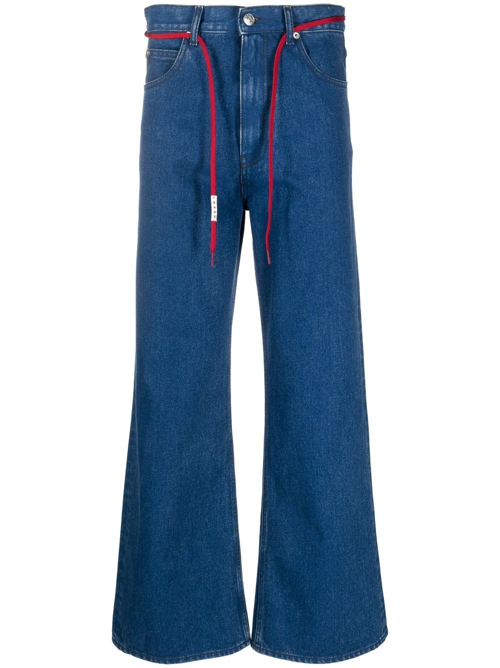 Marni Weite Jeans mit Logo-Patch - Blau von Marni