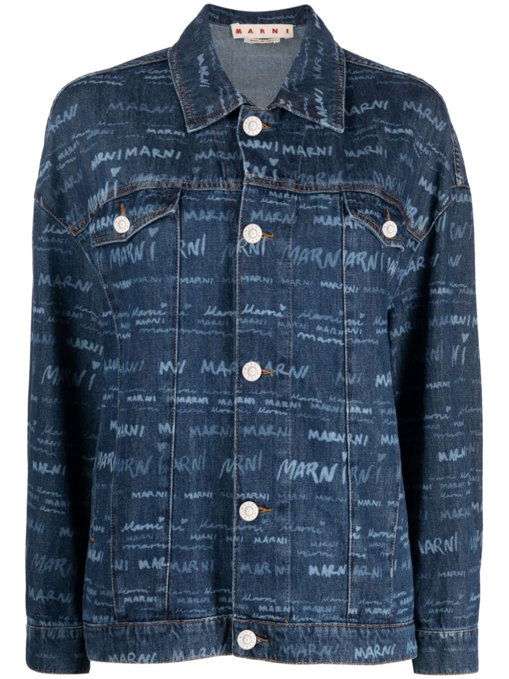 Marni Jeansjacke mit Logo-Print - Blau von Marni