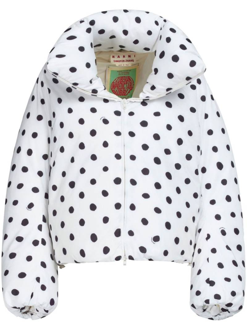 Marni Daunenjacke mit Polka Dots - Weiß von Marni