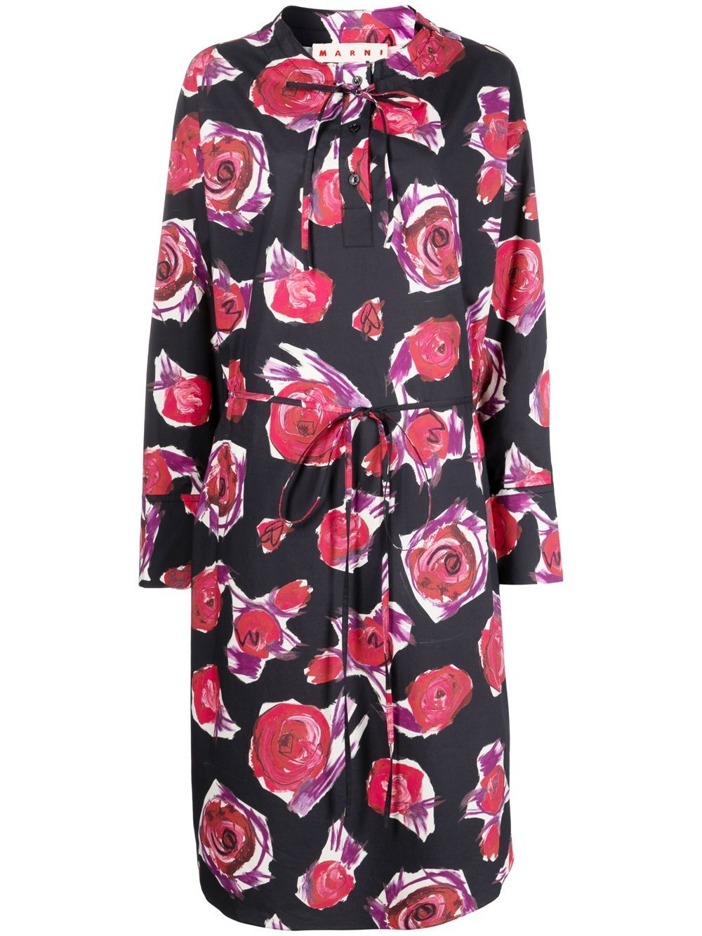 Marni Kleid mit Rosen-Print - Schwarz von Marni