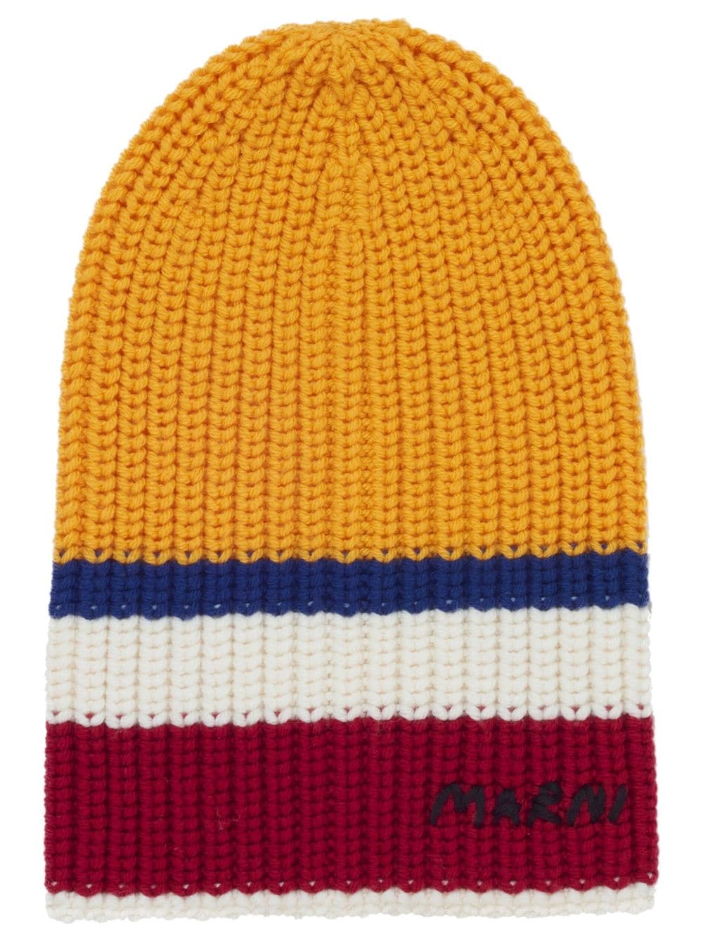 Marni Gerippte Beanie mit Streifen - Gelb von Marni