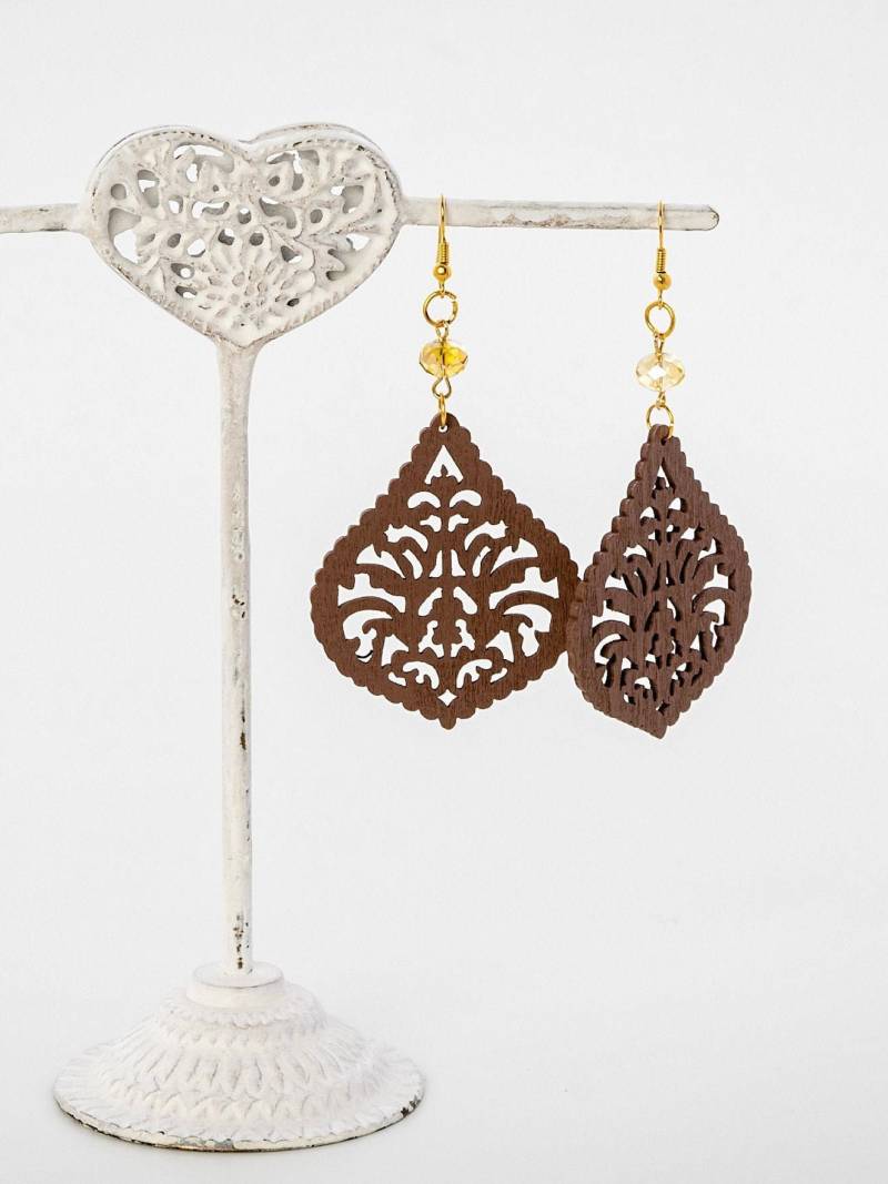Boho Holz Ohrringe, Teardrop Eco Friendy Schmuck Boho Holz Ohrringe, Teardrop Eco Friendy Schmuck von MarquezaNL
