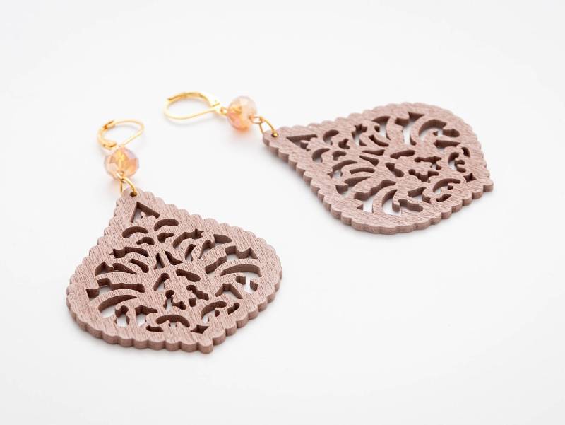 Holz Ohrringe, Braune Boho Holzohrringe, Geschenkidee Holz Ohrringe, Braune Boho Holzohrringe, Geschenkidee von MarquezaNL