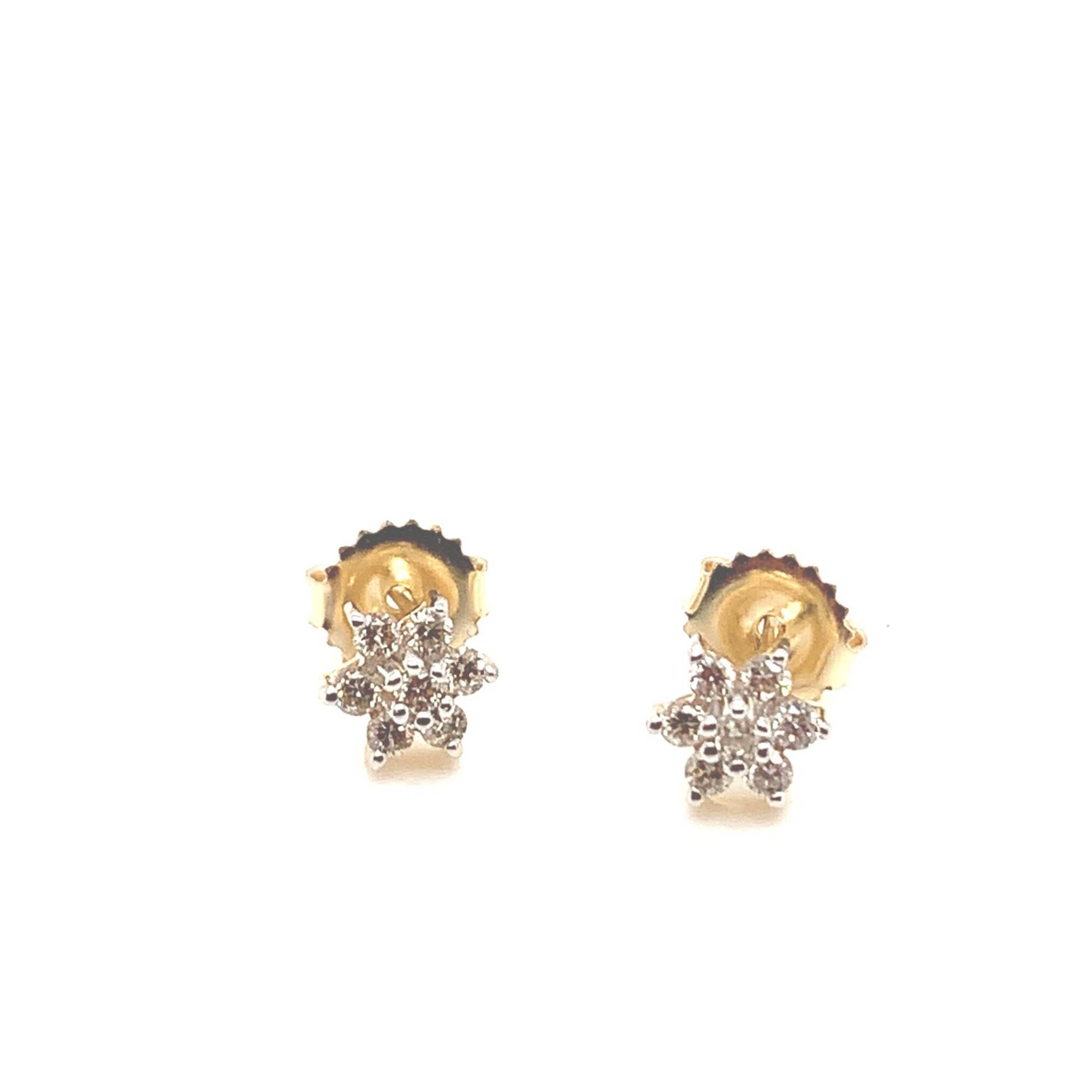 Diamant Blumen Ohrstecker in 14K Gelbgold Diamant Blumen Ohrstecker in 14K Gelbgold von MarquisJewelers