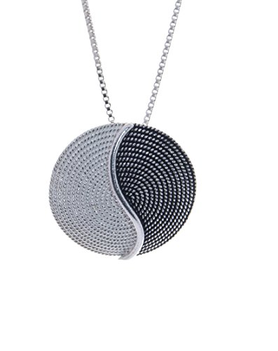 Zweifarbige 'Corbula'-Silberhalskette 'Tao' von Marrocu Gioielli