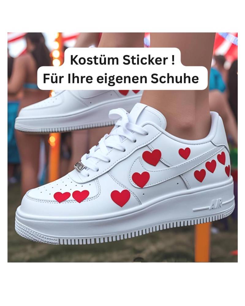 Herzen Sticker Herzdame Karneval Deko Fasching Accessoires Bunt Punkte Clown Rut Und Wieß Köln von MarryandMorebyM