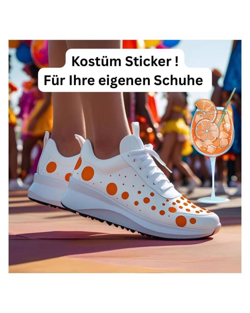Karneval Deko Aperol Spritz Sticker Fasching Accessoires Bunt Punkte Clown Rut Und Wieß Köln von MarryandMorebyM