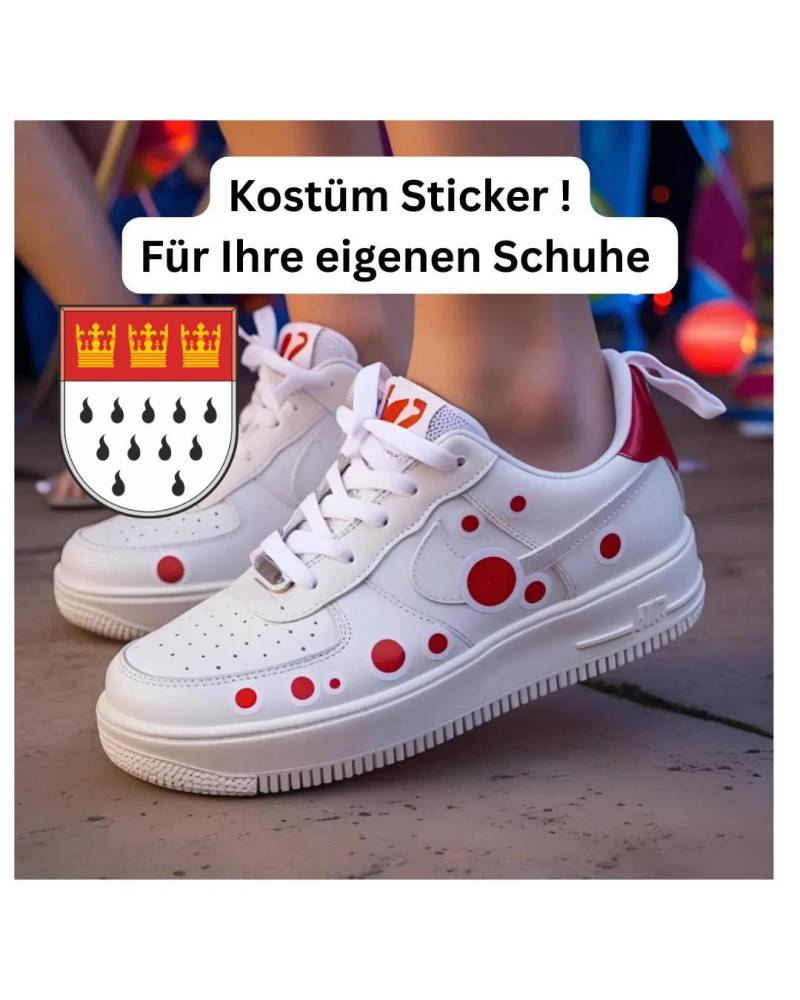 Karneval Deko Sticker Fasching Accessoires Bunt Punkte Clown Rut Und Wieß Köln von MarryandMorebyM