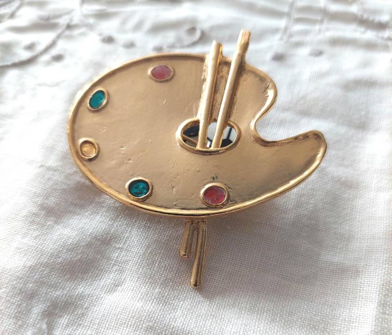 Vintage Brosche. Maler Palette. Modeschmuck Aus Nachlass von MarrysSchatzkiste