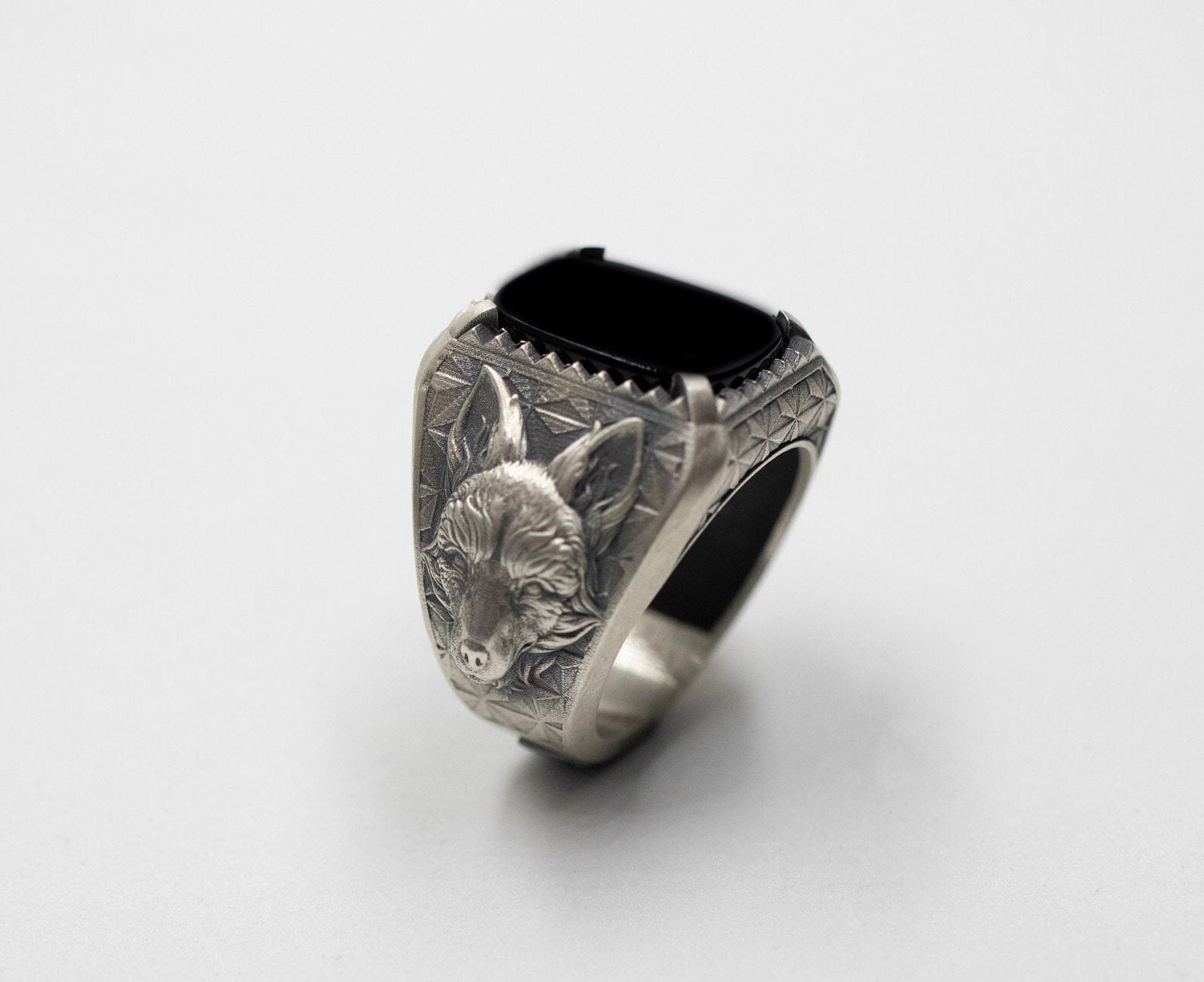 Fuchs Ring, Handgemachter Siegelring Aus Oxidiertem Sterlingsilber, Silber Wald Schmuck Tier Ring Mit Edelstein, Geschenk Für Männer von MarsJewelryGifts