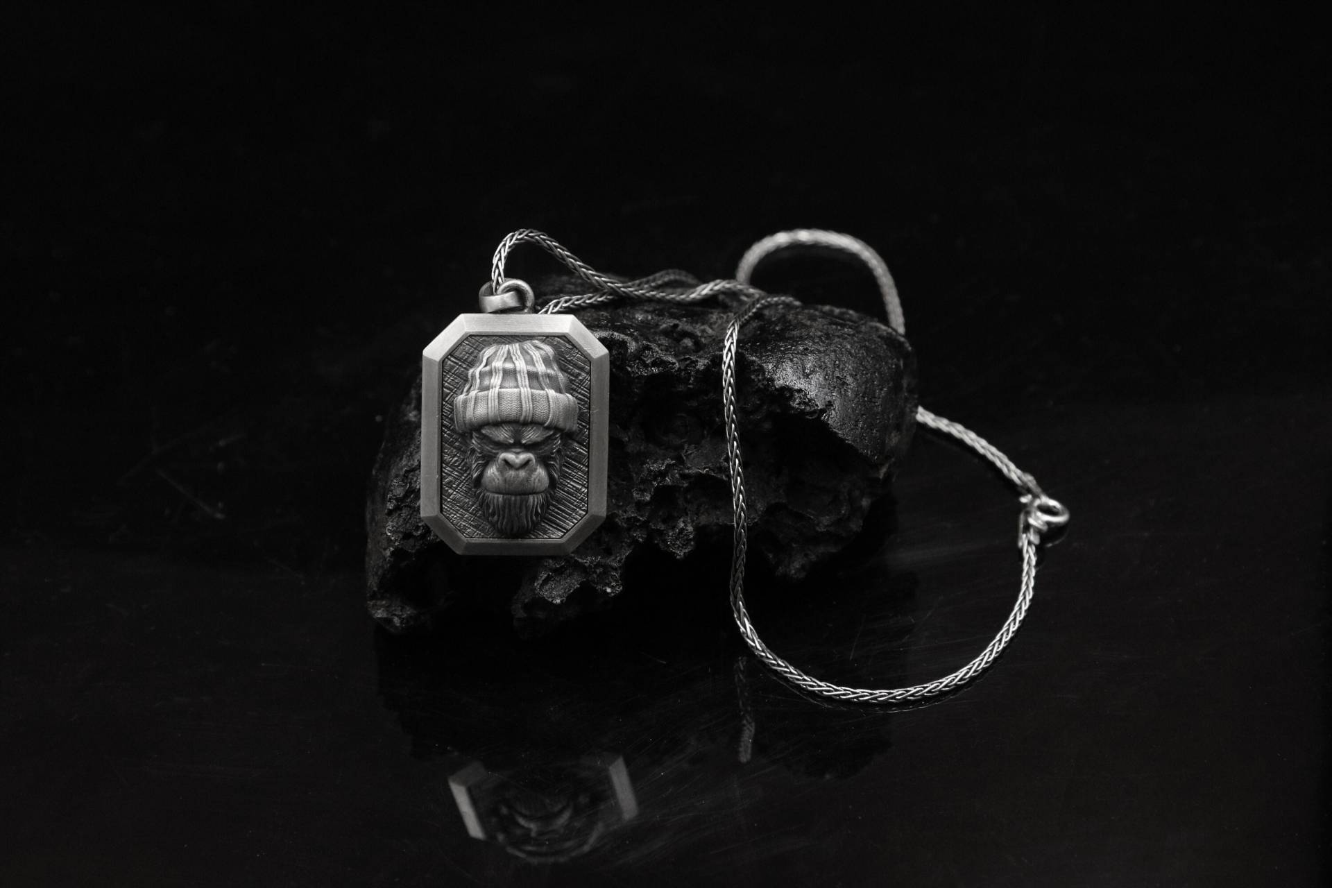 Herren Sterling Silber Gorilla Anhänger Tier Accessoire Muttertag Geschenk Für Ihn Halskette Für Männer, Frauen, Unisex Schmuck von MarsJewelryGifts