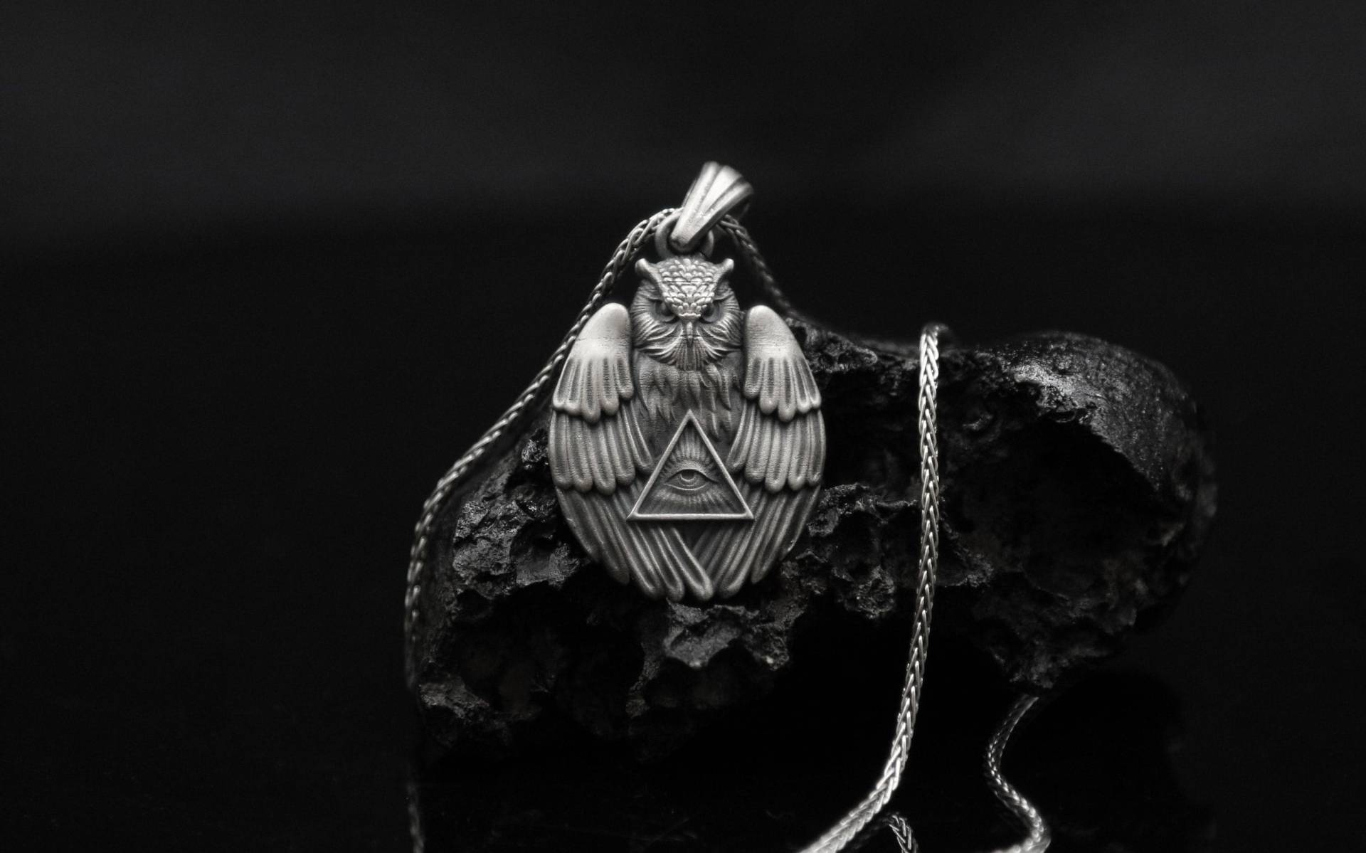 Silber Eule Mit Allsehendes Auge Charm Halskette, Damen Tier Schmuck, Herren Anhänger Handgefertigte Illuminati, Erinnerungsmutterstag Geschenk Für von MarsJewelryGifts