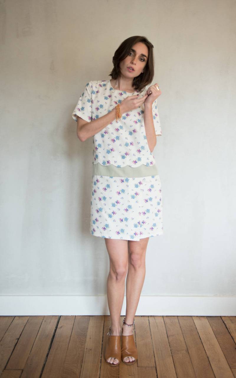 Kurzärmliges, Gewelltes Kleid Mit Liberty-Print von MarsLovesHer