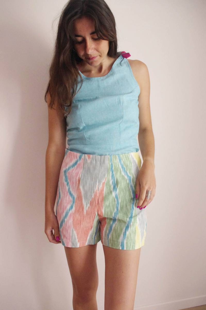 Mehrfarbige Shorts Aus Seide Und Baumwolle, Ethno-Print von MarsLovesHer