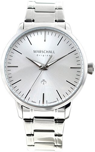 Marschall Original Herren Armbanduhr I Clasico Acero I Klassische Funkuhr mit silbernem Edelstahlarmband I Lumineszierende Zeiger I Modern und leistungsstark von Marschall Original