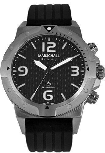 Marschall Original Herren Armbanduhr I Ilumino Acero GT I Taucher-Funkuhr mit schwarzem Silikonarmband I Luminiszierende Zeiger I Modern und leistungsstark Marschall Original Herren Armbanduhr I Ilumino Acero GT I Taucher-Funkuhr mit schwarzem Silikonarmband I Luminiszierende Zeiger I Modern und leistungsstark von Marschall Original