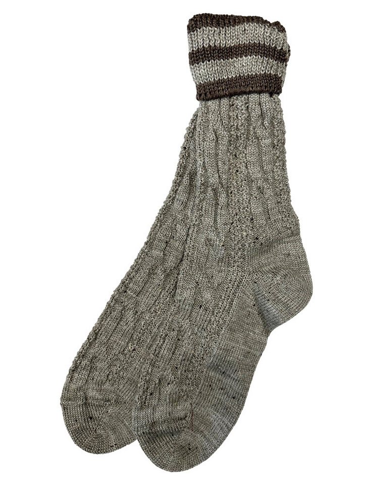 Marschall Trachten Socken Trachten Umschlagsocken mit Bündchen Zopfmuster - von Marschall Trachten