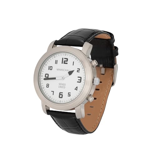 Marschall Senso Unico Deutsch sprechende Herren Armbanduhr I S-UL I Mit Touch Funktion I Für Blinde, Senioren und Demenzkranke I Datum- und Zeitansage I Edles Lederarmband von Marschall