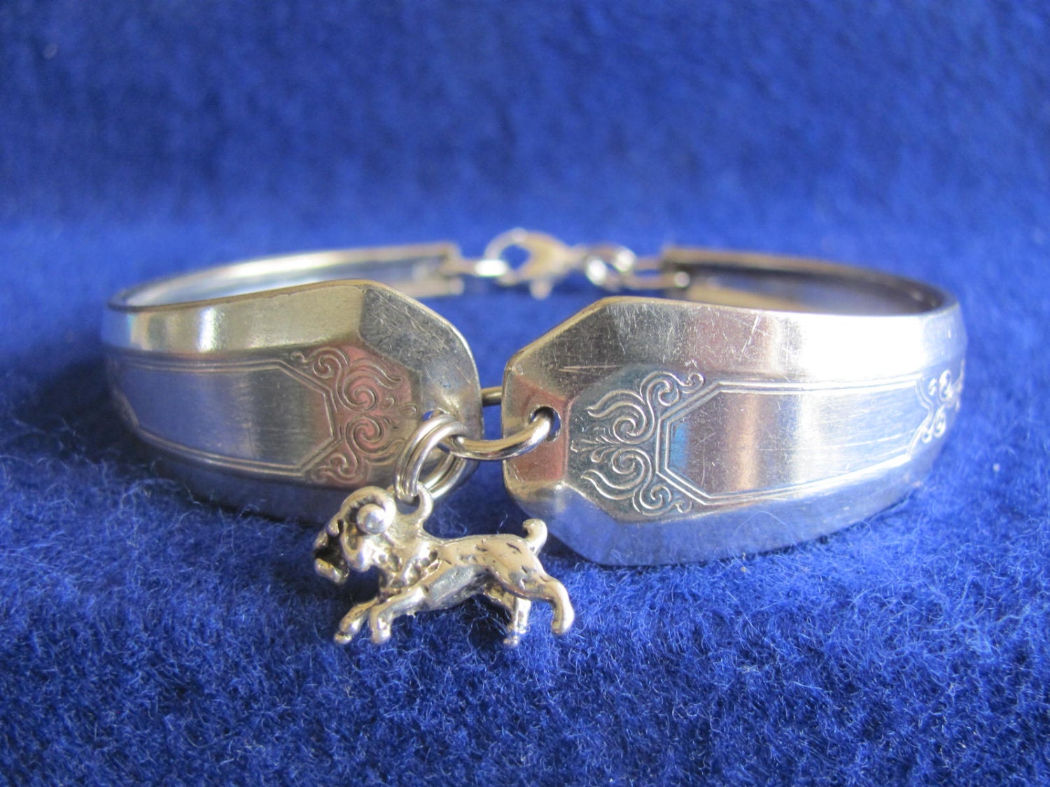 Vintage Löffel Armband, Sterling Silber Widder Charme, Sternzeichen Schmuck von MarshaStewart