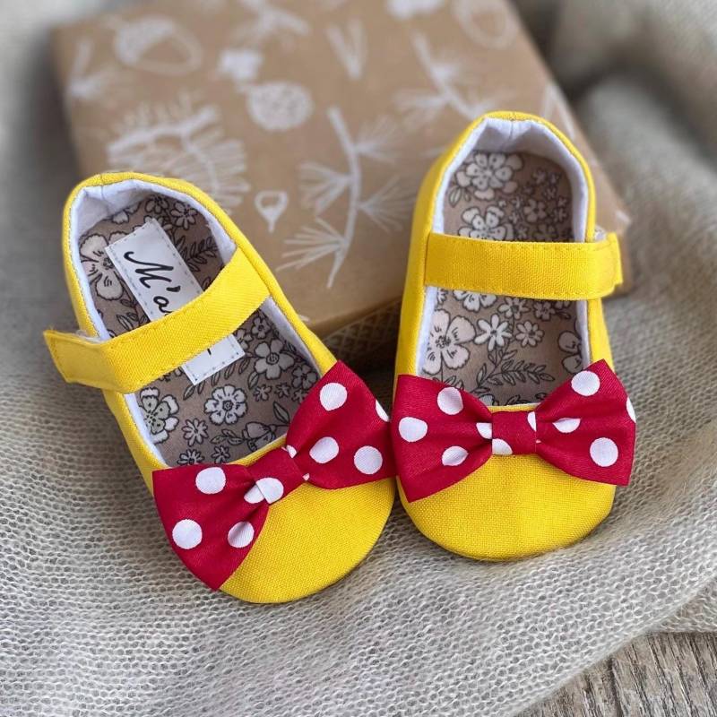 Minnie Maus Baby Mädchen Schuhe Und Stirnband, Gelb Rote Babyschuhe, Säuglinge Kleinkind Schuhe, 1 von MartBabyAccessories