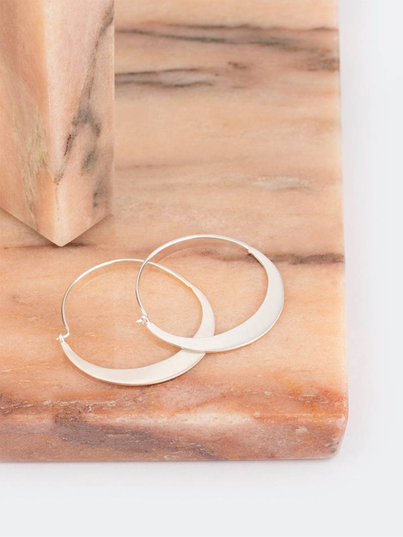 Mond Ohrringe, Sterling Silber, Mattiert von MartelieJewelry