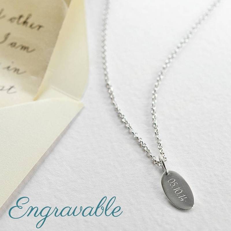 Oval Tag Halskette Aus Sterling Silber von MarthaJacksonSilver