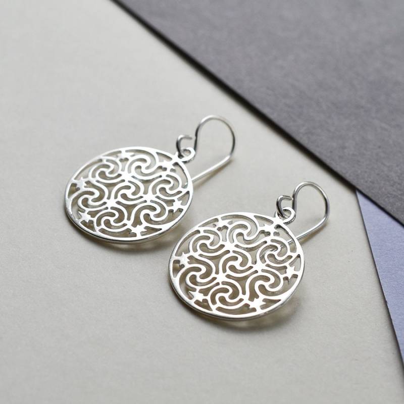 Sterling Silber Sternen Nacht Baumelnde Ohrringe von MarthaJacksonSilver