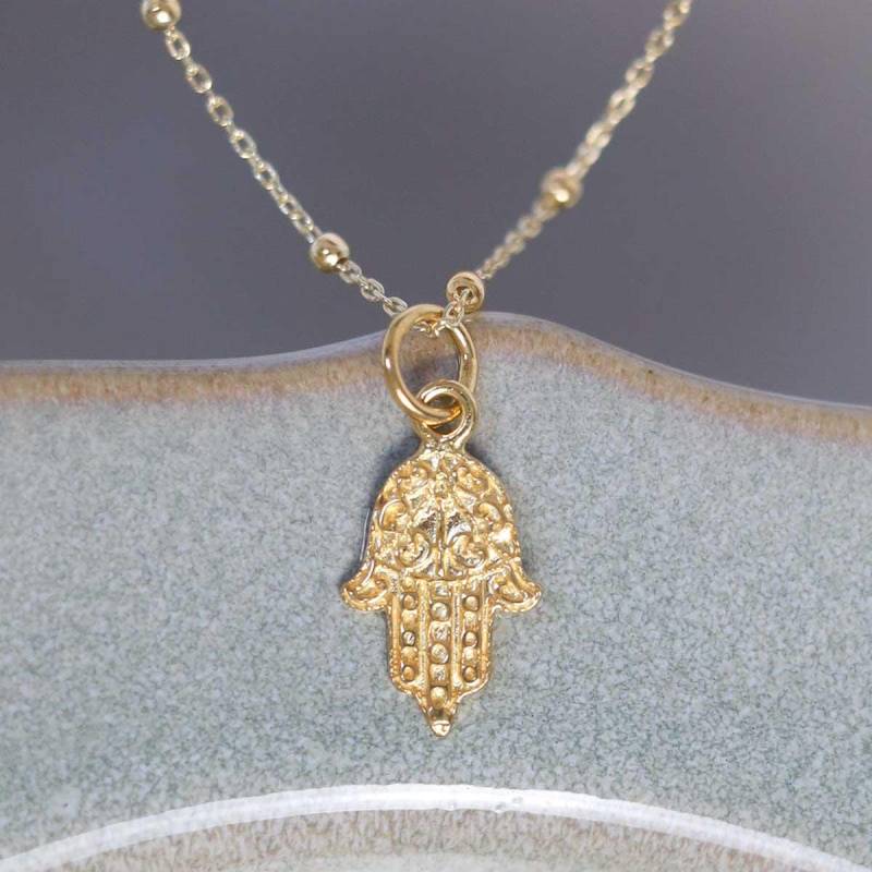 Vergoldete Sterlingsilber Fatima Hand Halskette von MarthaJacksonSilver