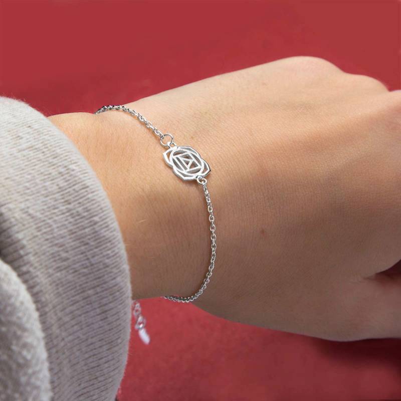 sterling Silber Wurzel Chakra Armband - Handgemachter Spiritueller Schmuck Erdungs Energie Geschenk Heilender von MarthaJacksonSilver