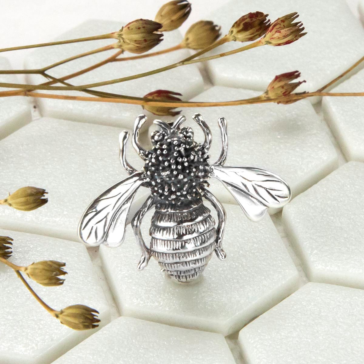 sterling Silber Bienen Brosche von MarthaJacksonSilver