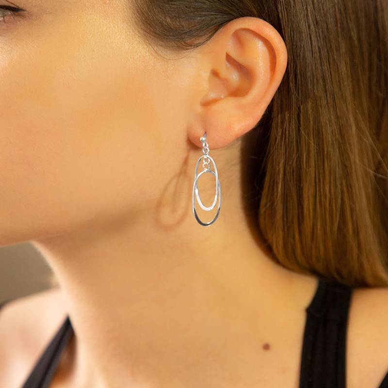 sterling Silber Doppel Oval Ohrstecker von MarthaJacksonSilver