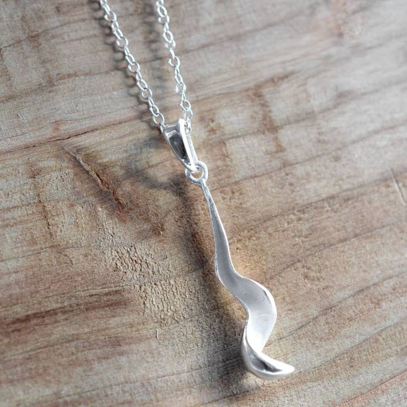 sterling Silber Fallende Blatt Halskette von MarthaJacksonSilver