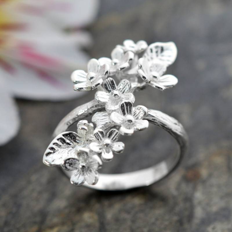 sterling Silber Vergissmeinnicht Cluster Ring von MarthaJacksonSilver