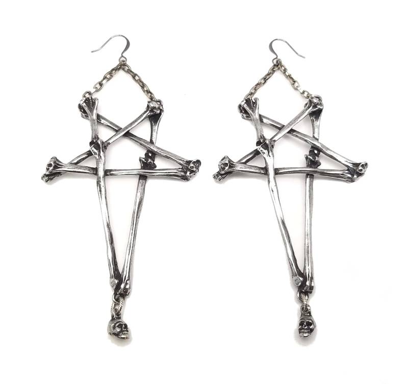 Dunkle Sterne Ohrringe. Stern Knochen Kronleuchter Pentagramm Brisuren. Abgefahren von MarthaRotten