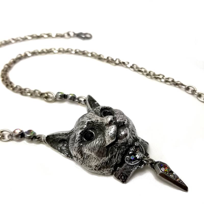 Große F"N Kitty Halskette. Katzen-Halskette. Katzenschmuck. Fmn." von MarthaRotten