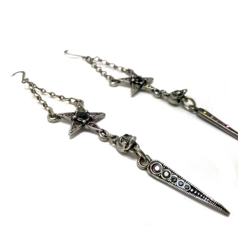 Morning Star Baumeln Ohrringe. Morgenstern. Totenkopf. Totenkopf Totenköpfe von MarthaRotten