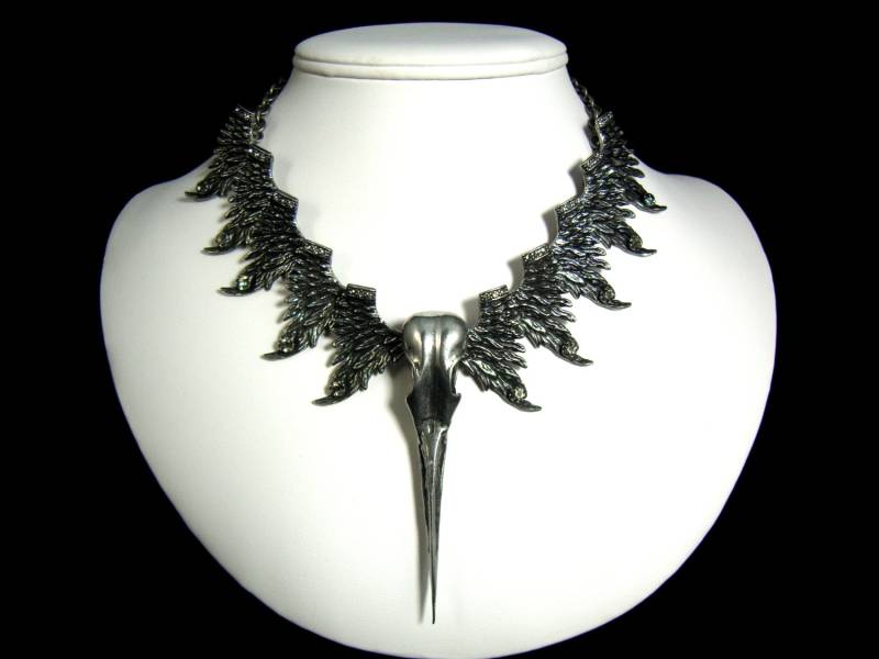 Phoenix Halskette. Reiherschädel. Vogelschädel. Flügel Dbsn von MarthaRotten