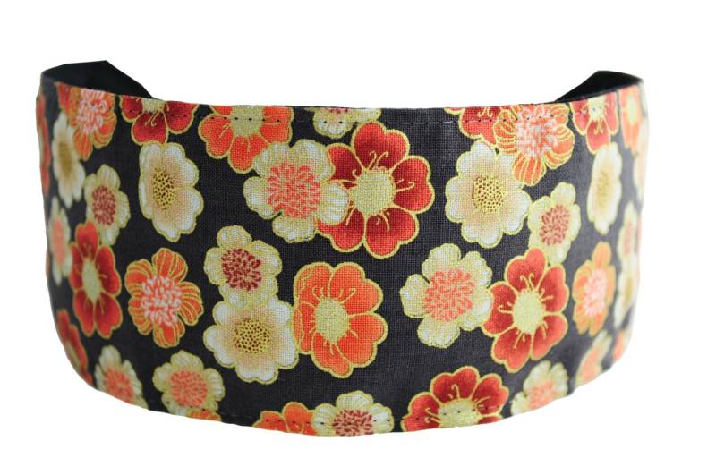 Gold Beschriebenen Orange Und Creme Kirschblüte Über Grey Von Schnäppchen-stirnbänder Gold Beschriebenen Orange Und Creme Kirschblüte Über Grey Von Schnäppchen-stirnbänder von MarthasFabricHouse