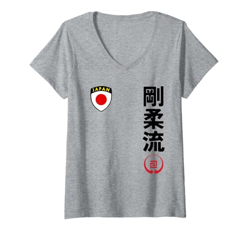 Damen Team Karate Goju Ryu Japan Flag Kanji Japanese Martial Arts T-Shirt mit V-Ausschnitt Damen Team Karate Goju Ryu Japan Flag Kanji Japanese Martial Arts T-Shirt mit V-Ausschnitt von Martial Artists Team