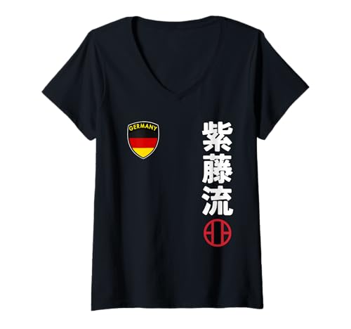 Damen Team Karate Shito Ryu German Flag Japanese Martial Arts T-Shirt mit V-Ausschnitt Damen Team Karate Shito Ryu German Flag Japanese Martial Arts T-Shirt mit V-Ausschnitt von Martial Artists Team
