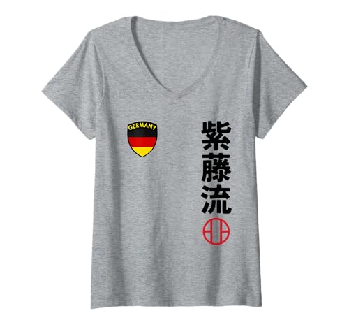 Damen Team Karate Shito Ryu German Flag Japanese Martial Arts T-Shirt mit V-Ausschnitt von Martial Artists Team