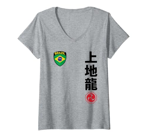 Damen Team Karate Uechi Ryu Brazil Flag Japanese Martial Arts T-Shirt mit V-Ausschnitt Damen Team Karate Uechi Ryu Brazil Flag Japanese Martial Arts T-Shirt mit V-Ausschnitt von Martial Artists Team