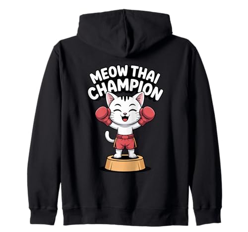 Meow Thai-Katze, lustig, Muay Thai Boxen Kinder Kapuzenjacke Meow Thai-Katze, lustig, Muay Thai Boxen Kinder Kapuzenjacke von Martial Arts Designs & Co